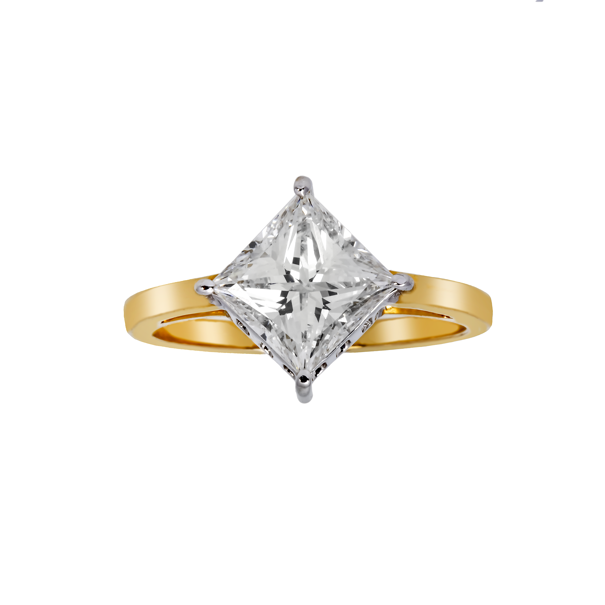 14K GOLD RADIANT CUT LAB DIAMOND ENGAGEMENT RING 2.03 CTW