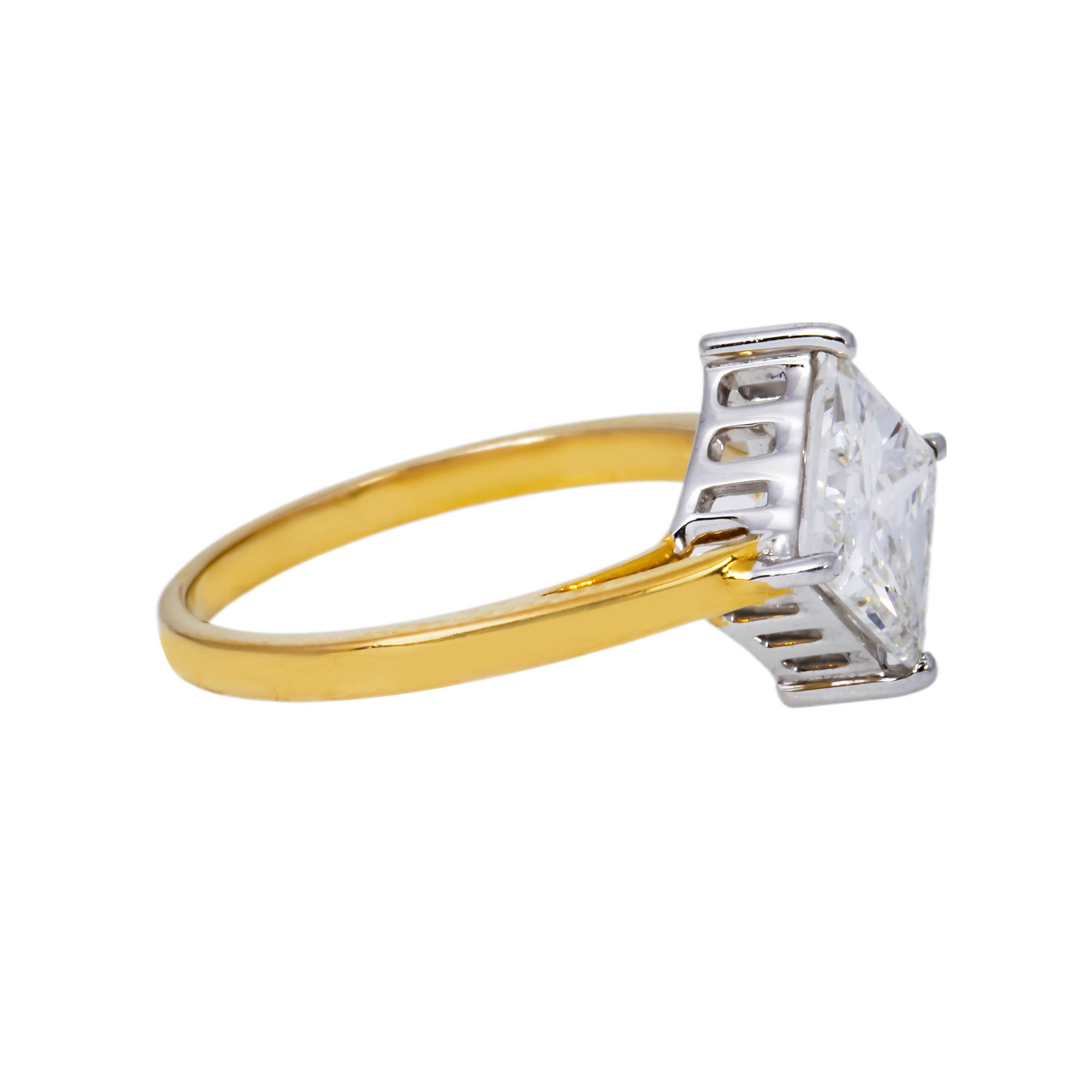14K GOLD RADIANT CUT LAB DIAMOND ENGAGEMENT RING 2.03 CTW