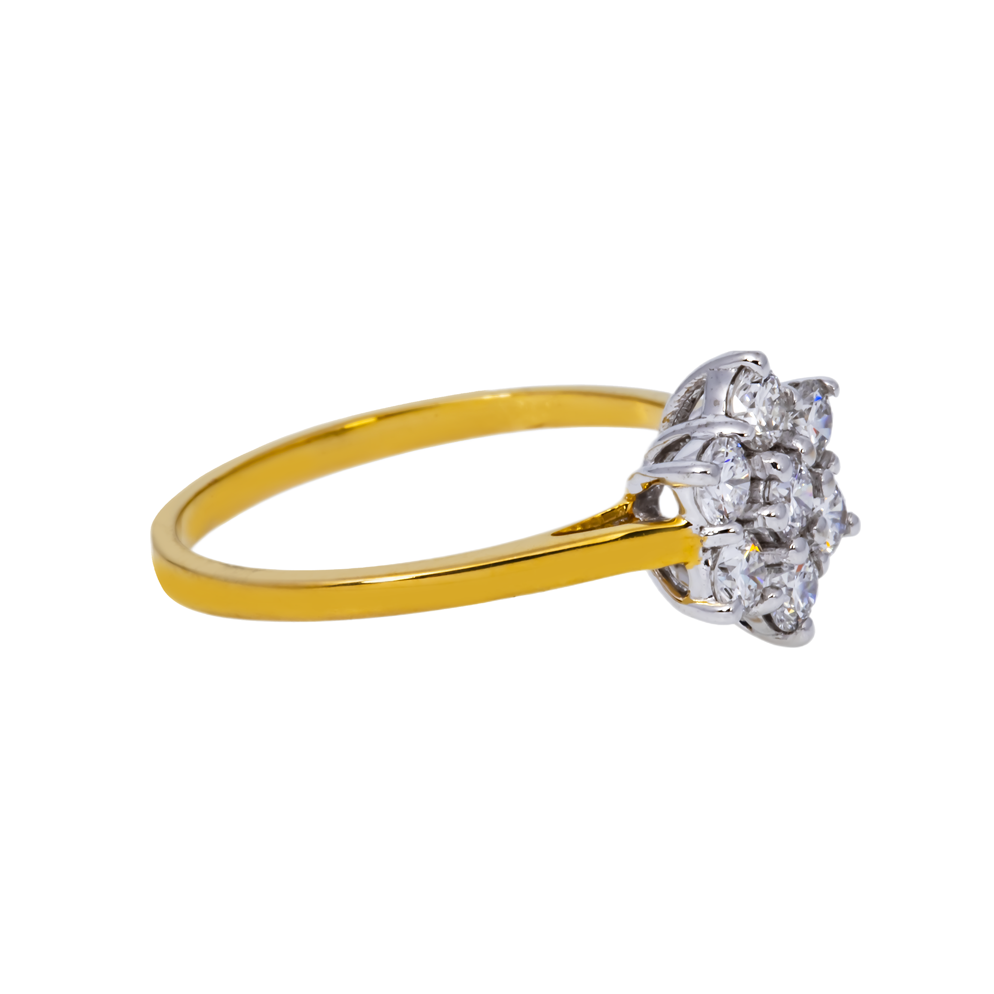 14K GOLD RADIANT CUT LAB DIAMOND ENGAGEMENT RING 0.77 CTW