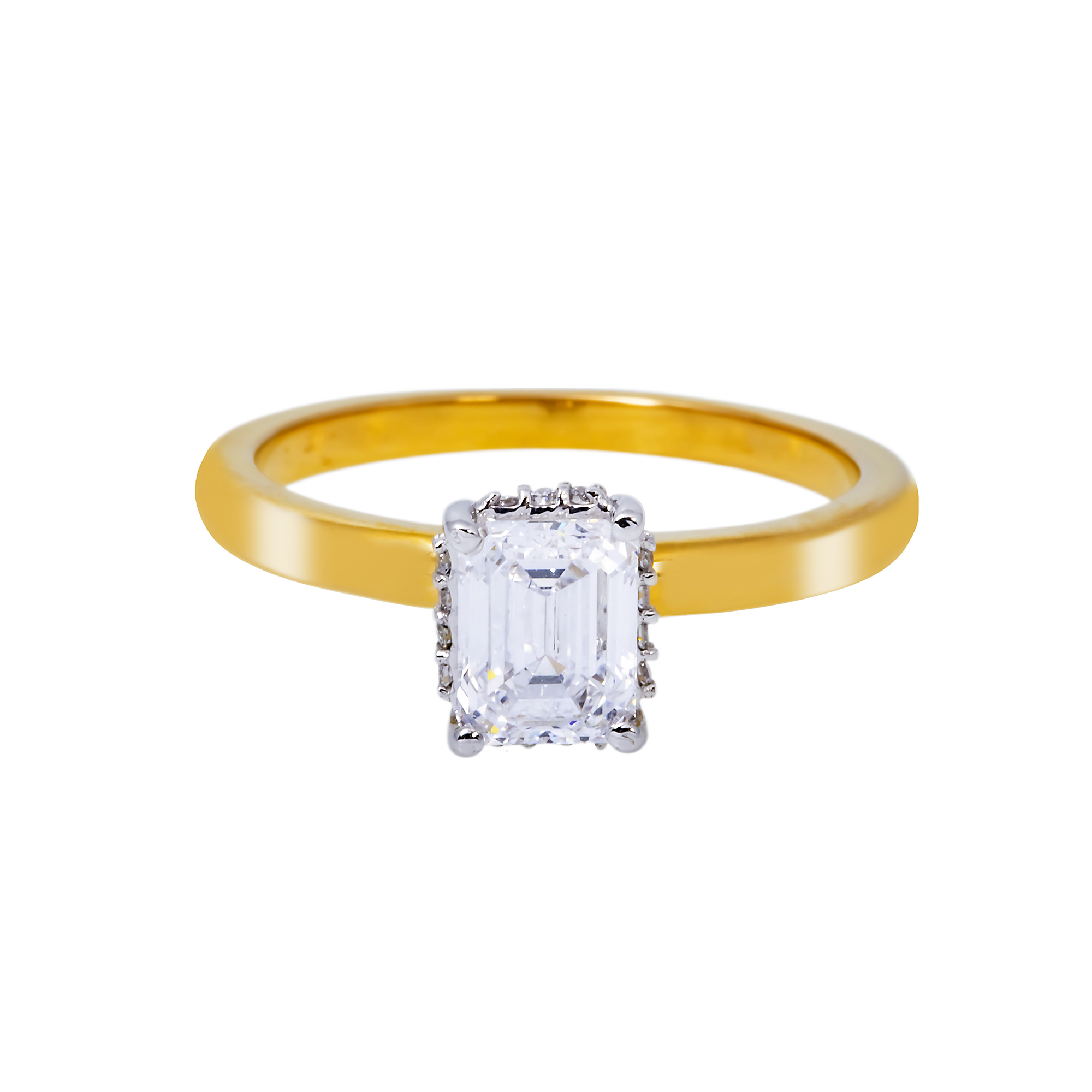 14K GOLD RADIANT CUT LAB DIAMOND ENGAGEMENT RING 1.06 CTW
