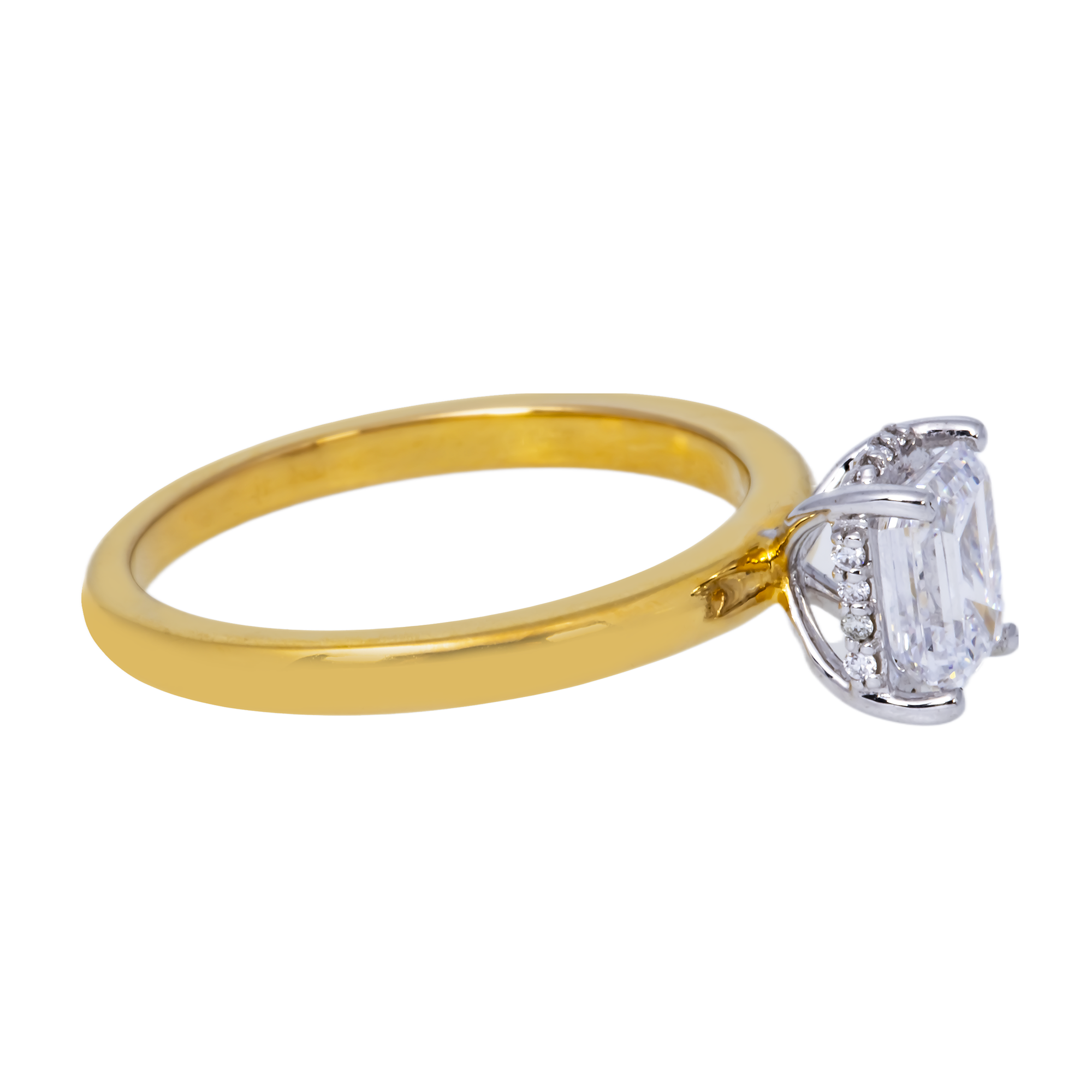 14K GOLD RADIANT CUT LAB DIAMOND ENGAGEMENT RING 1.06 CTW