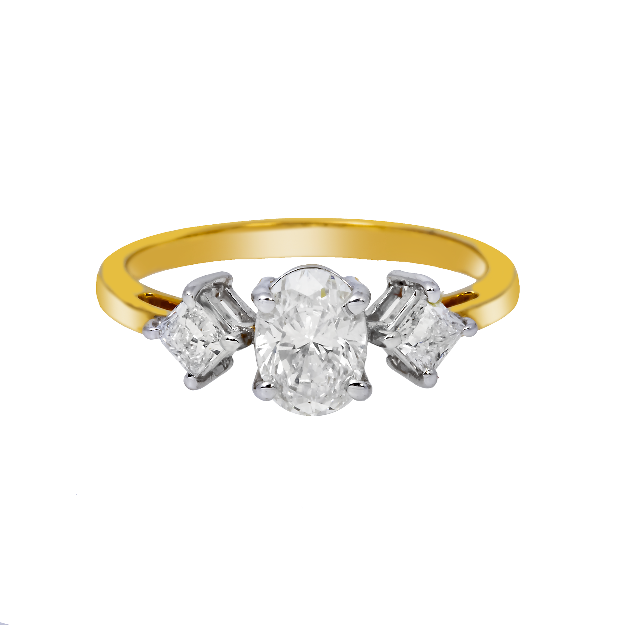 14K GOLD RADIANT CUT LAB DIAMOND ENGAGEMENT RING 1.14 CTW