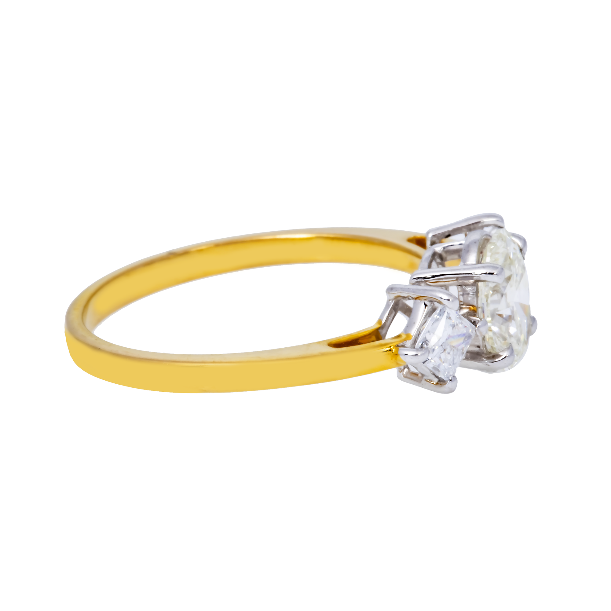 14K GOLD RADIANT CUT LAB DIAMOND ENGAGEMENT RING 1.14 CTW