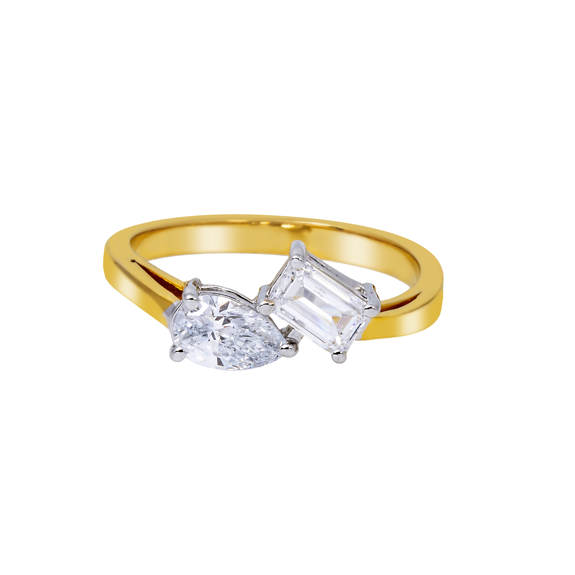 14K GOLD RADIANT CUT LAB DIAMOND ENGAGEMENT RING 1.02 CTW