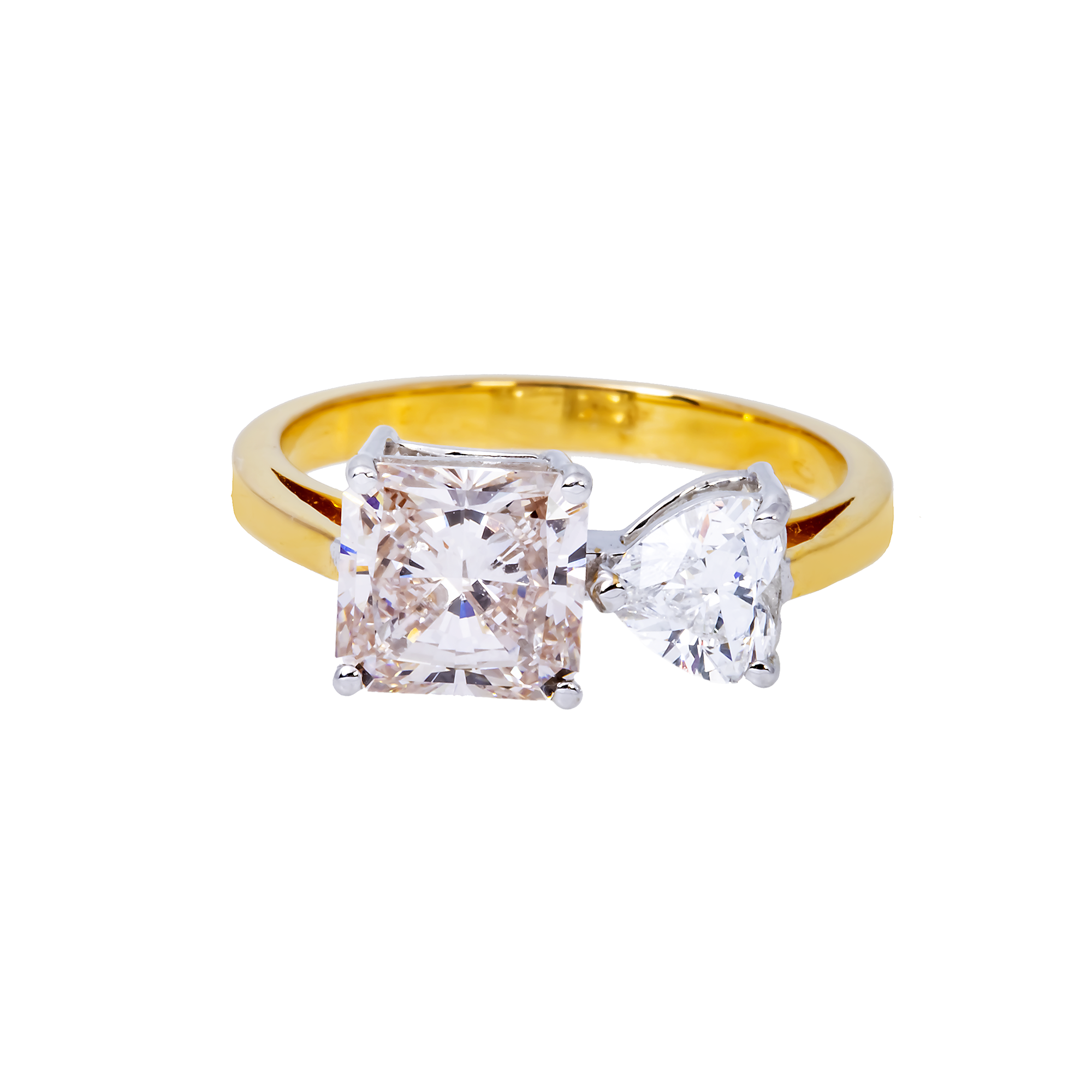 14K GOLD RADIANT CUT LAB DIAMOND ENGAGEMENT RING 0.75 CTW