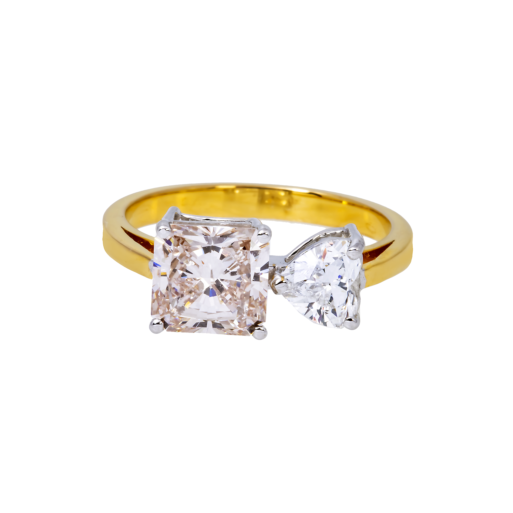 14K GOLD RADIANT CUT LAB DIAMOND ENGAGEMENT RING 2.70 CTW