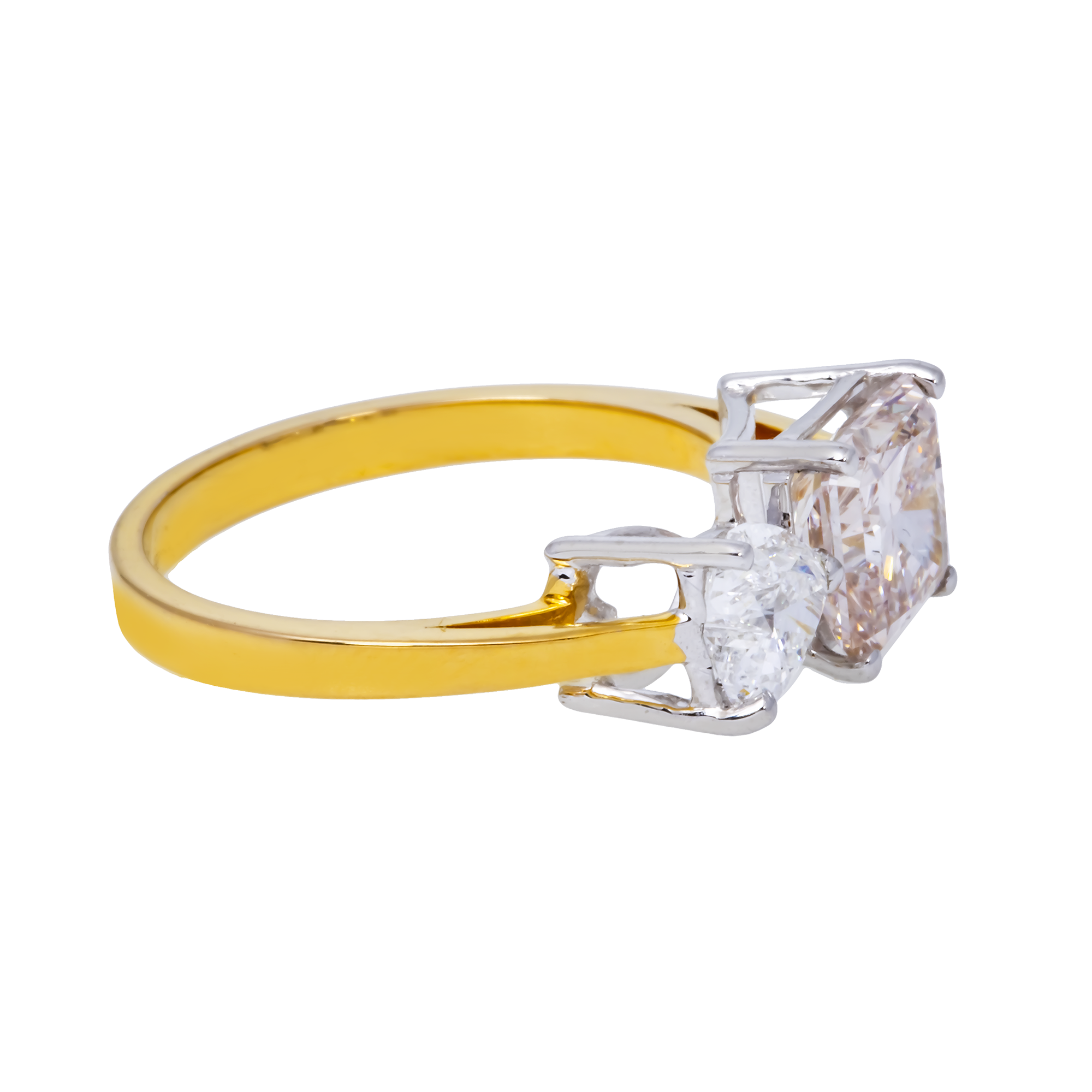 14K GOLD RADIANT CUT LAB DIAMOND ENGAGEMENT RING 2.70 CTW