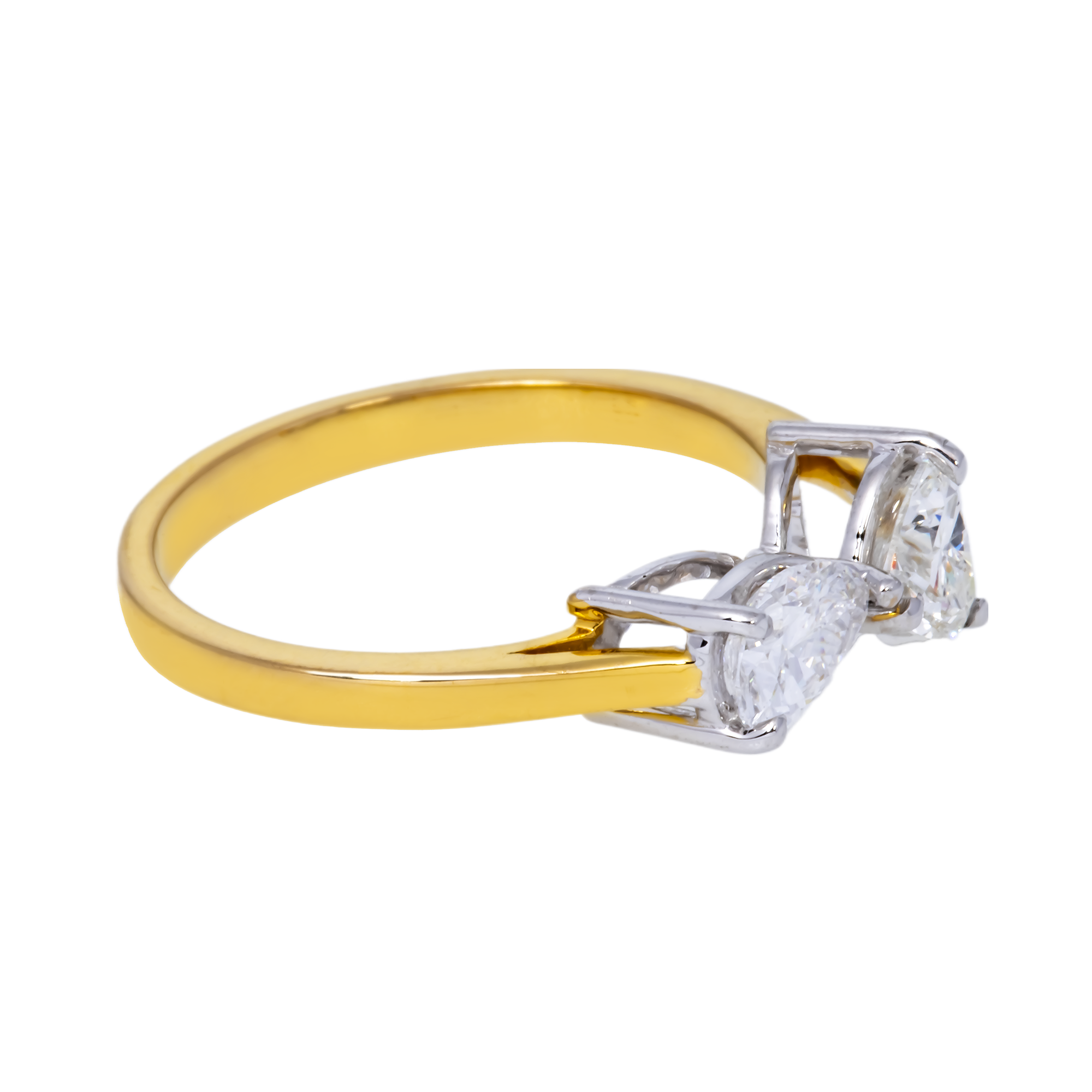 14K GOLD RADIANT CUT LAB DIAMOND ENGAGEMENT RING 1.03 CTW