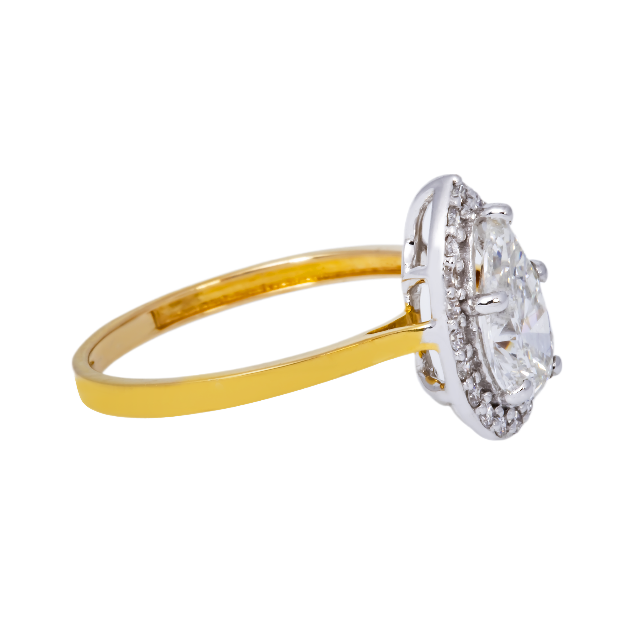 14K GOLD RADIANT CUT LAB DIAMOND ENGAGEMENT RING 1.22 CTW