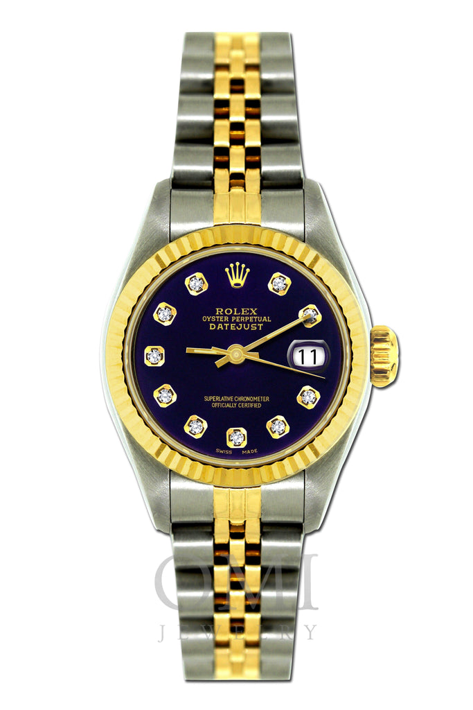 Rolex Datejust 26mm Yellow Gold and Stainless Steel Bracelet Black Dial