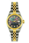 Rolex Datejust 26mm Yellow Gold and Stainless Steel Bracelet Black Mother of Pearl Dial