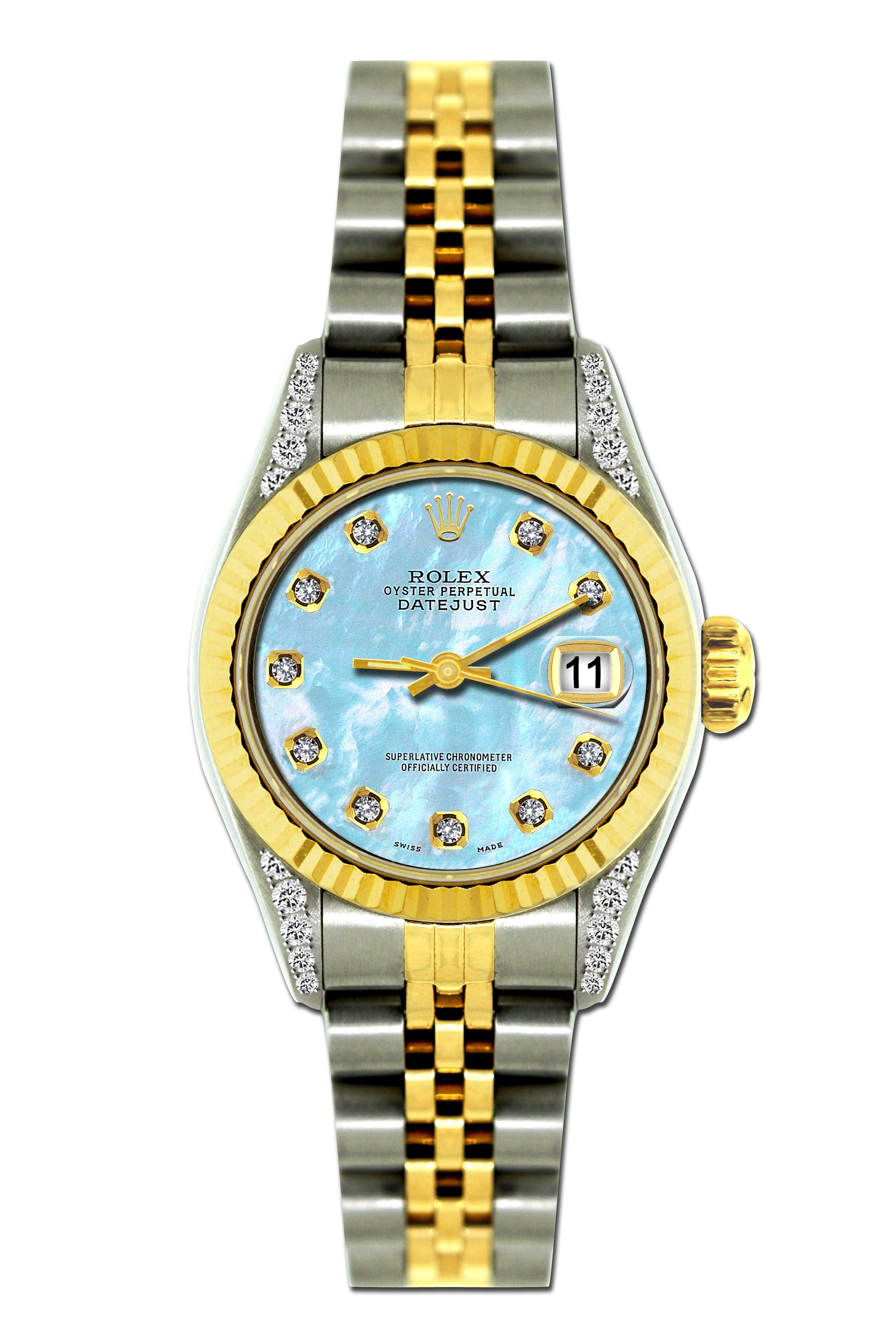 Rolex Datejust Diamond Watch 26mm Yellow Gold and Stainless