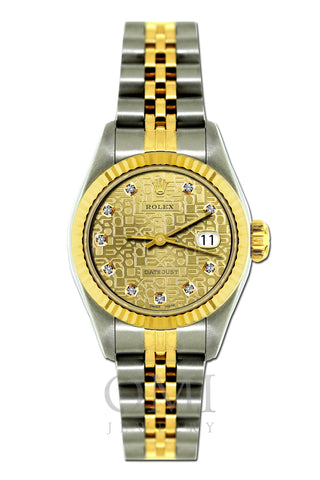 Rolex Datejust 26mm Yellow Gold and Stainless Steel Bracelet Champagne Rolex Dial