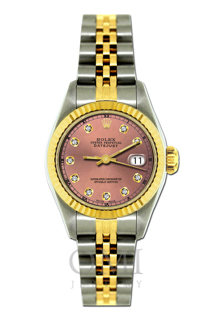 Rolex Datejust 26mm Yellow Gold and Stainless Steel Bracelet Pink Dial