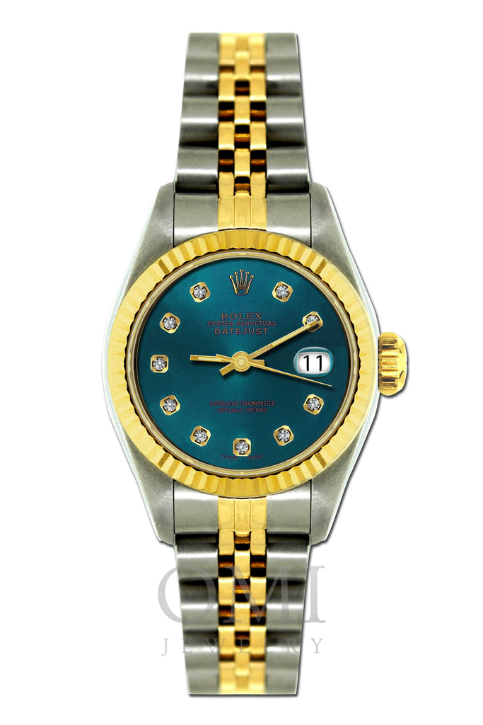 Rolex Datejust 26mm Yellow Gold and Stainless Steel Bracelet Blue Dial