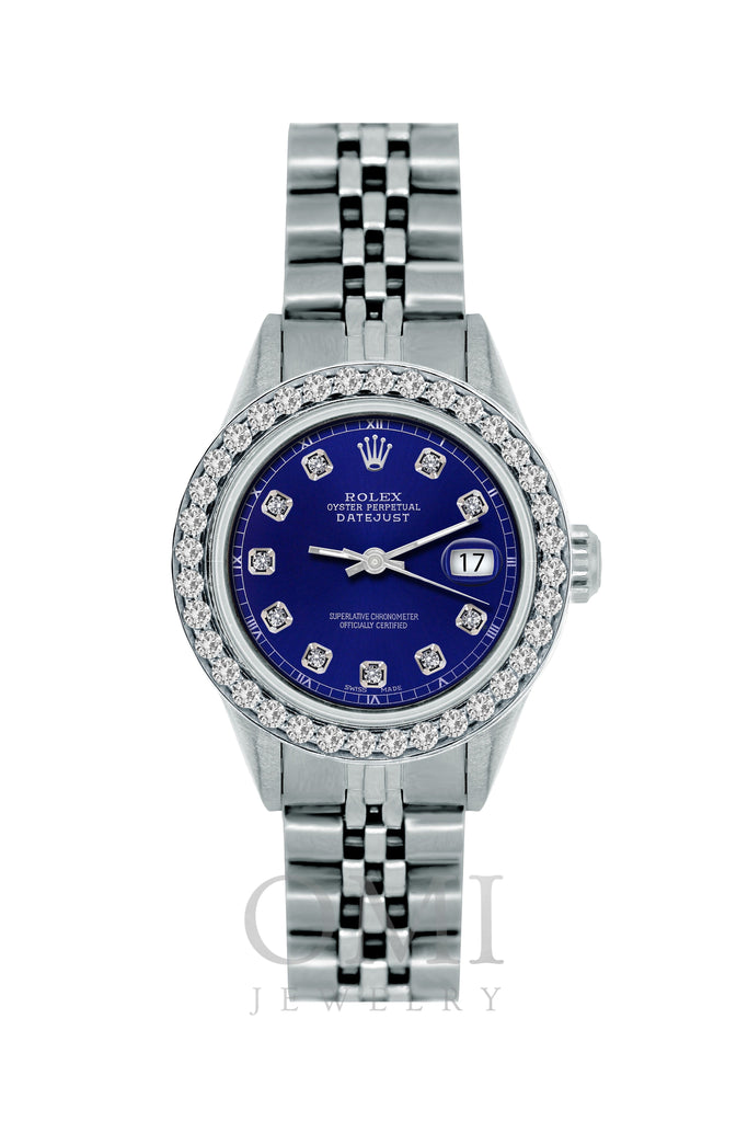 Rolex Datejust Diamond Watch, 26mm, Stainless SteelBracelet Midnight Blue Dial w/ Diamond Bezel