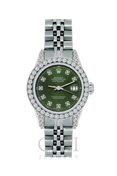 Rolex Datejust Diamond Watch, 26mm, Stainless SteelBracelet Black Forest Dial w/ Diamond Bezel and Lugs
