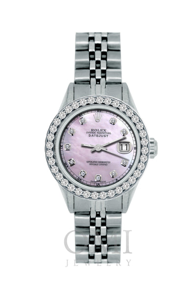 Rolex Datejust Diamond Watch, 26mm, Stainless SteelBracelet Thistle Dial w/ Diamond Bezel