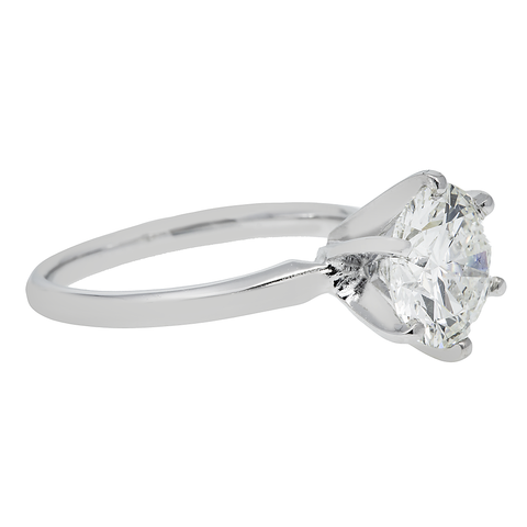 18K GOLD ROUND CUT SOLITAIRE DIAMOND ENGAGEMENT RING 2.60 CTW