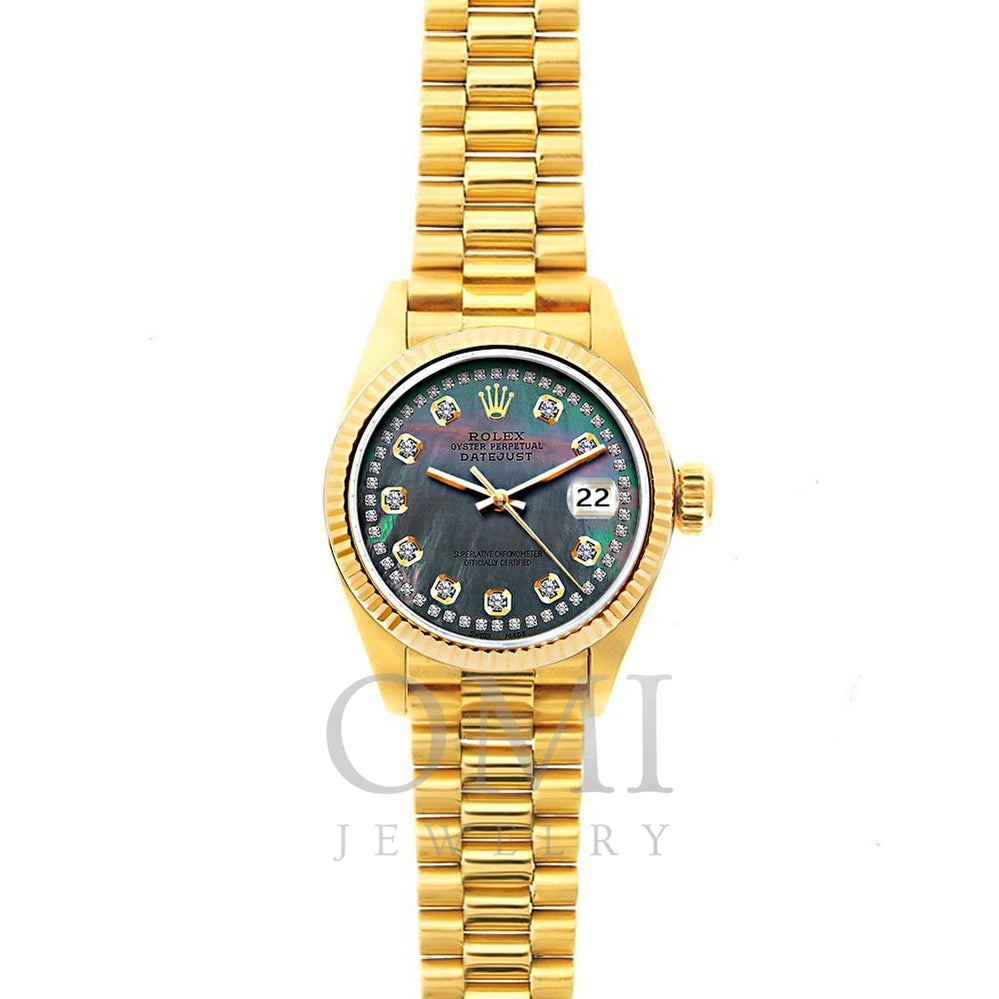 Rolex Datejust 26mm 18k Yellow Gold President Bracelet Mother of Pearl Dial