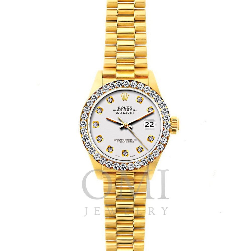 Rolex Oyster Perpetual Datejust Diamonds Automatic 18K Gold for