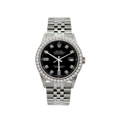Rolex datejust black dial diamond bezel Clearance