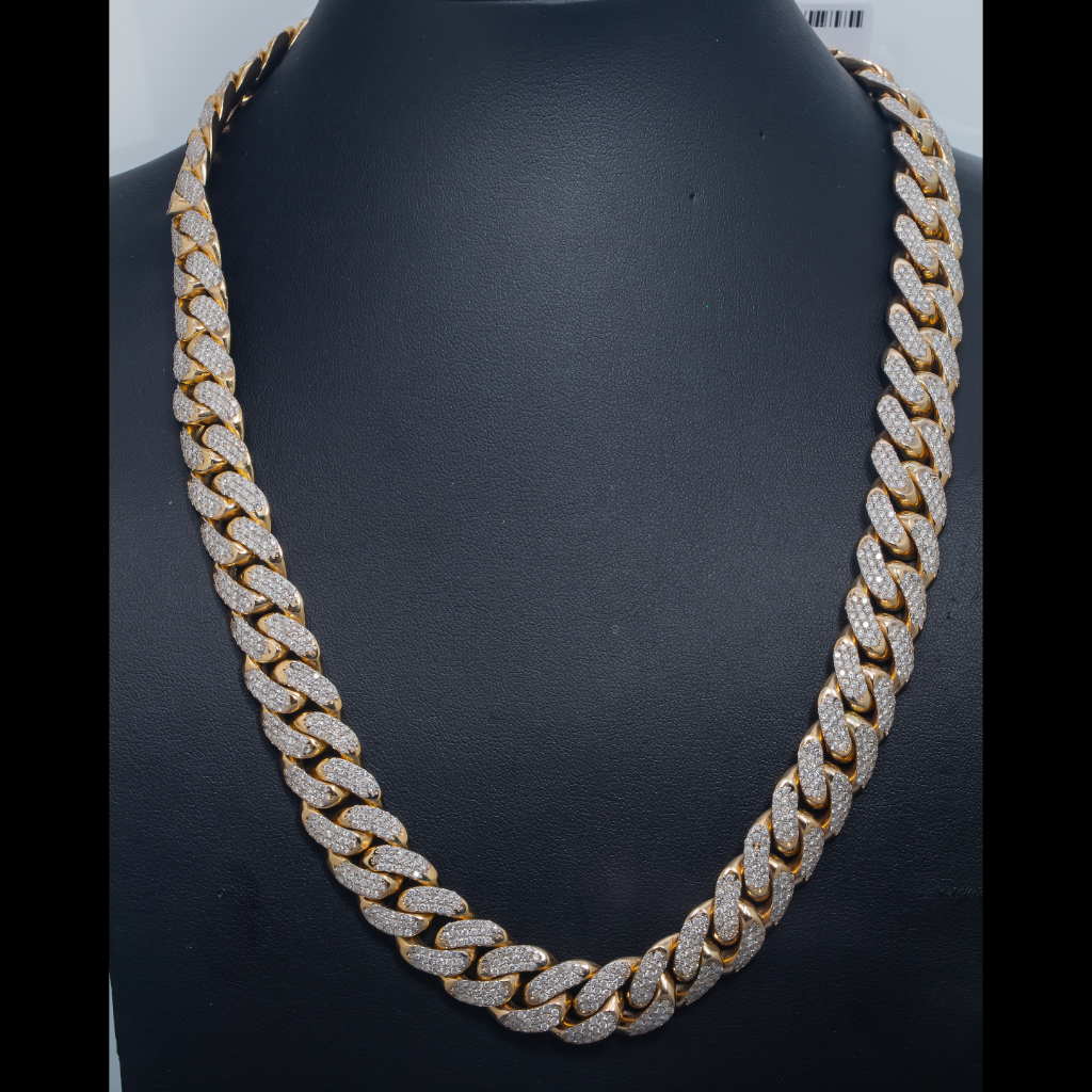 14K GOLD DIAMOND 15MM CUBAN LINK CHAIN 32.20 CT