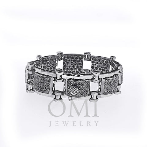 Unique Black Diamond Mens Braclet with 13.50 CT Of AAA Quality Stones