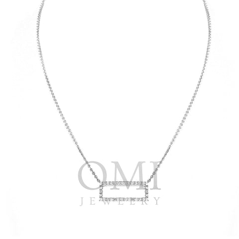 Diamond Rectangle Pendant with Chain
