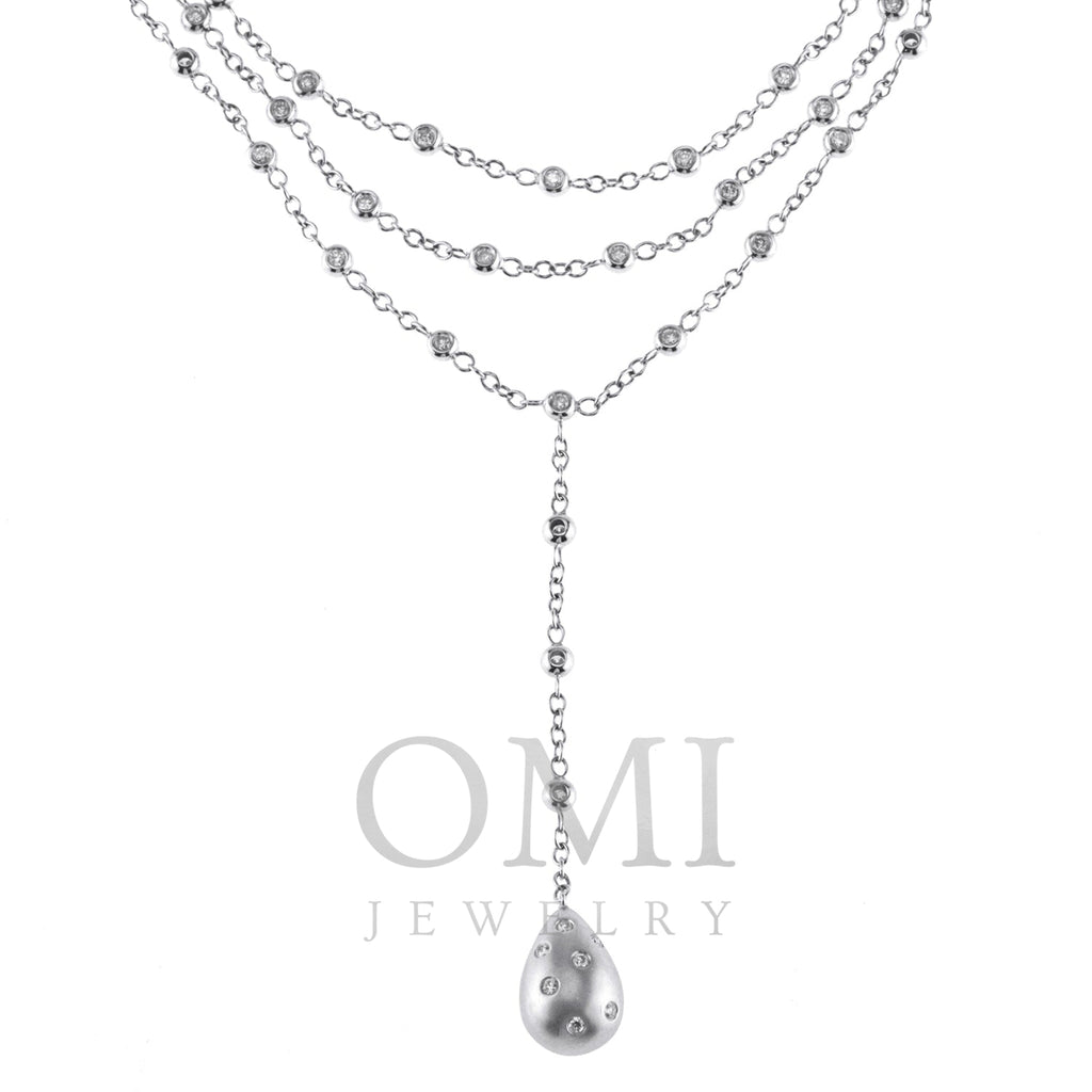 Ladies Multi-Layer Diamond by the Yard Chain with Tear Drop