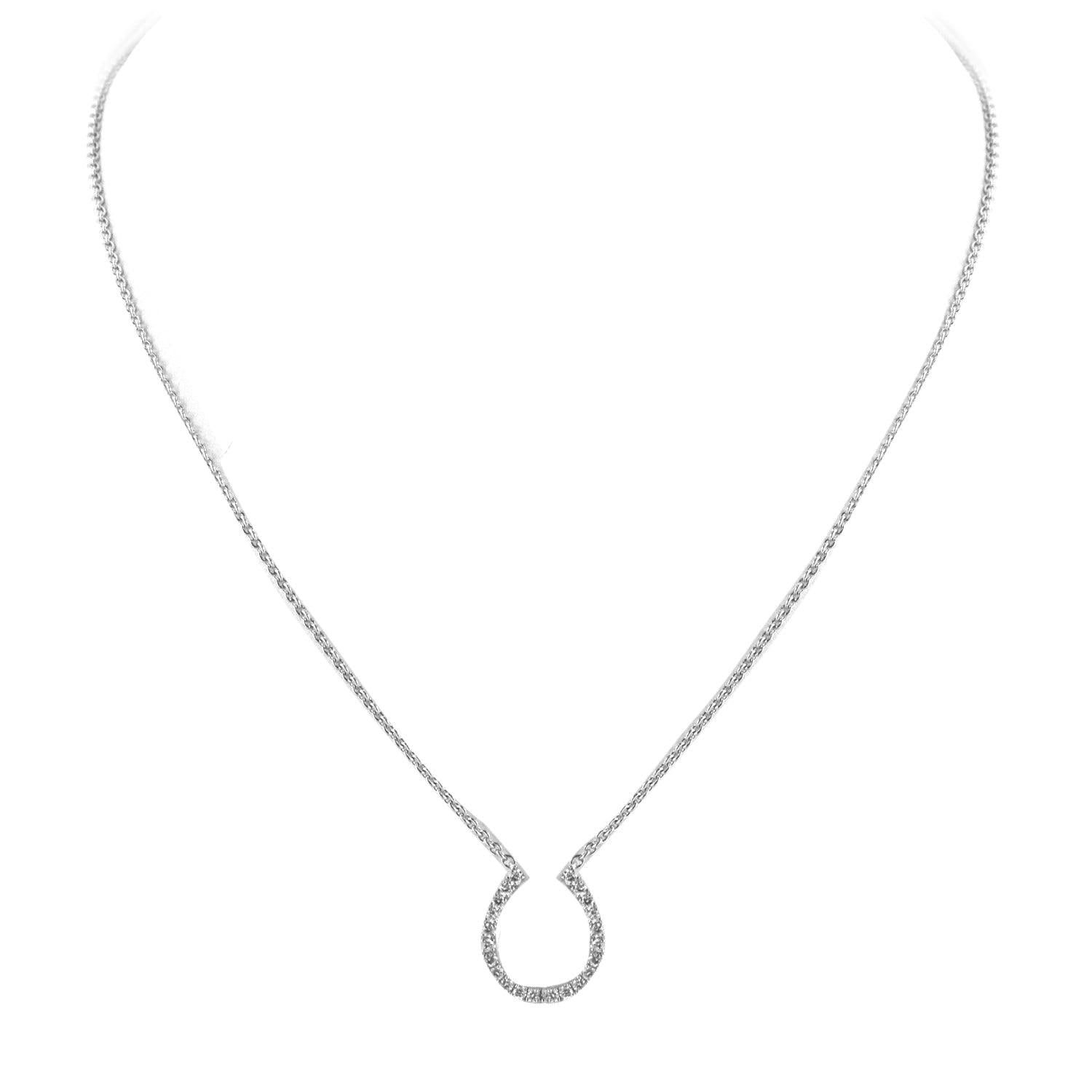 Diamond Horseshoe Pendant with Chain