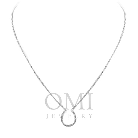 Diamond Horseshoe Pendant with Chain
