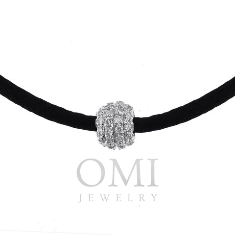 10K White Gold Diamond Ball Necklace With 1.74CT