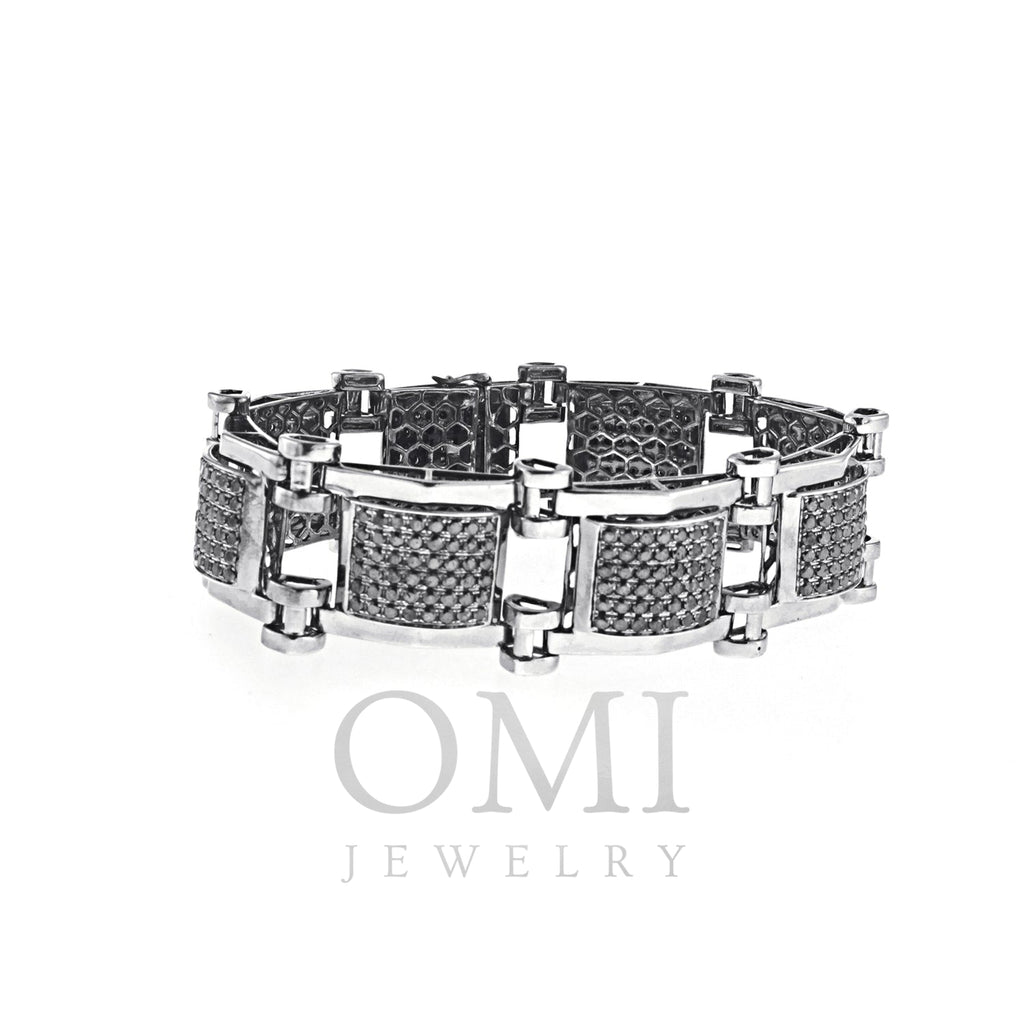 Men's PVD Coated Bracelet with Black Diamonds