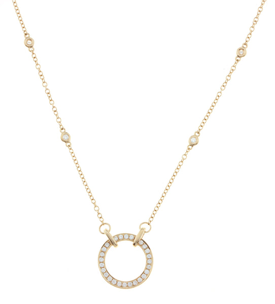 Ladies Diamond by the Yard Chain with Diamond Circle of Life