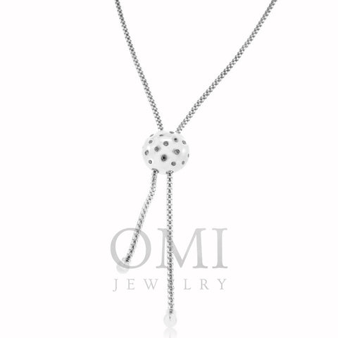 14K White Gold Diamond Ball Necklace With 0.26CT