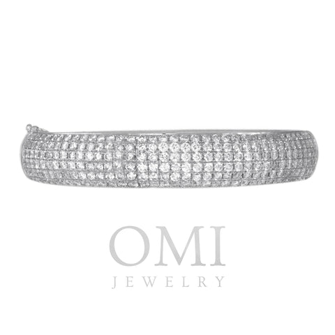 14K White Gold Bangle With 6 Rows Of 4.04 CT Diamonds