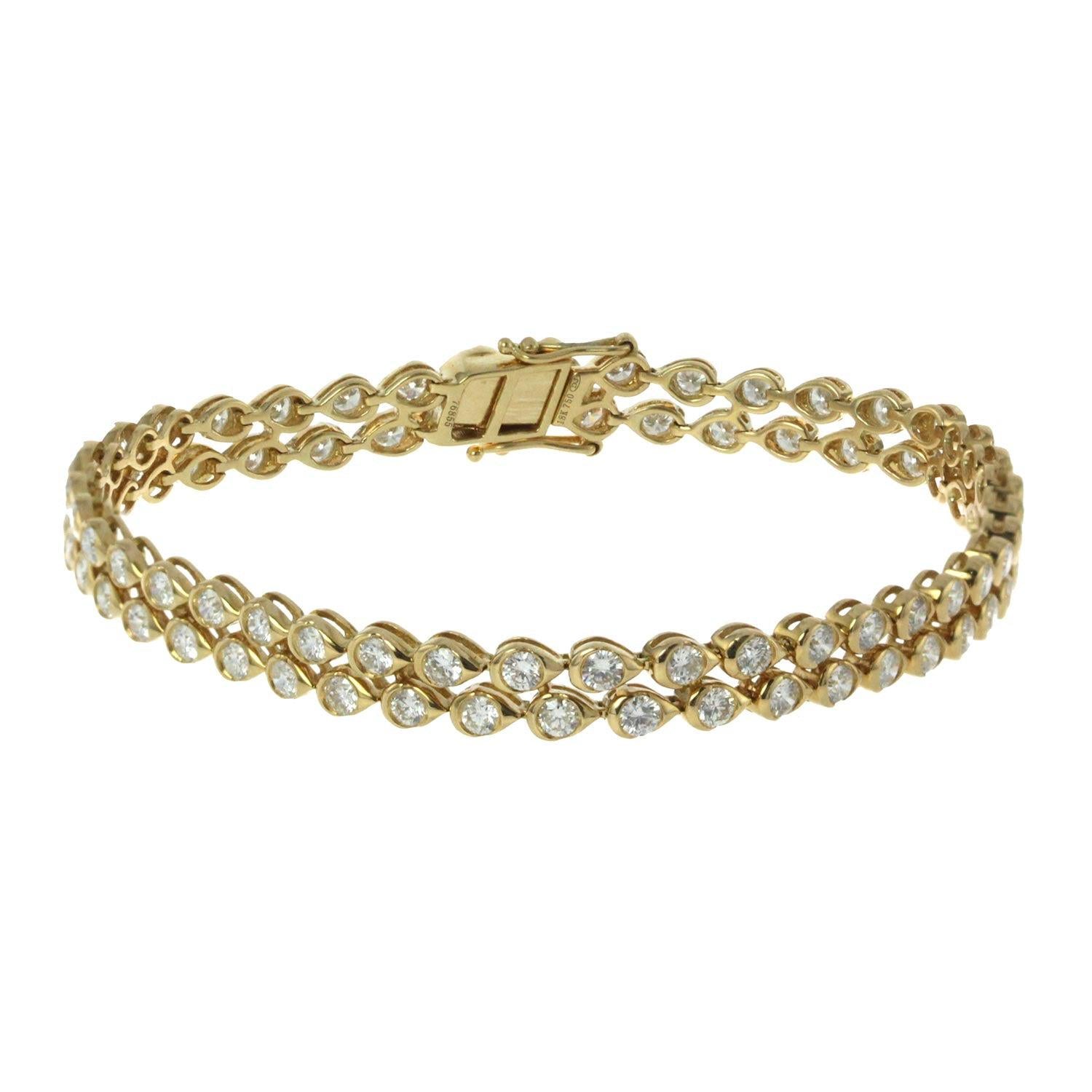 Ladies Gold and Diamond Tennis Bracelet