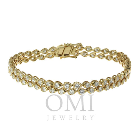 Ladies Gold and Diamond Tennis Bracelet