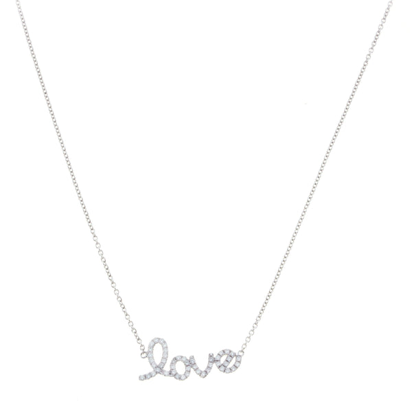 Ladies Diamond Love Pendant with Chain