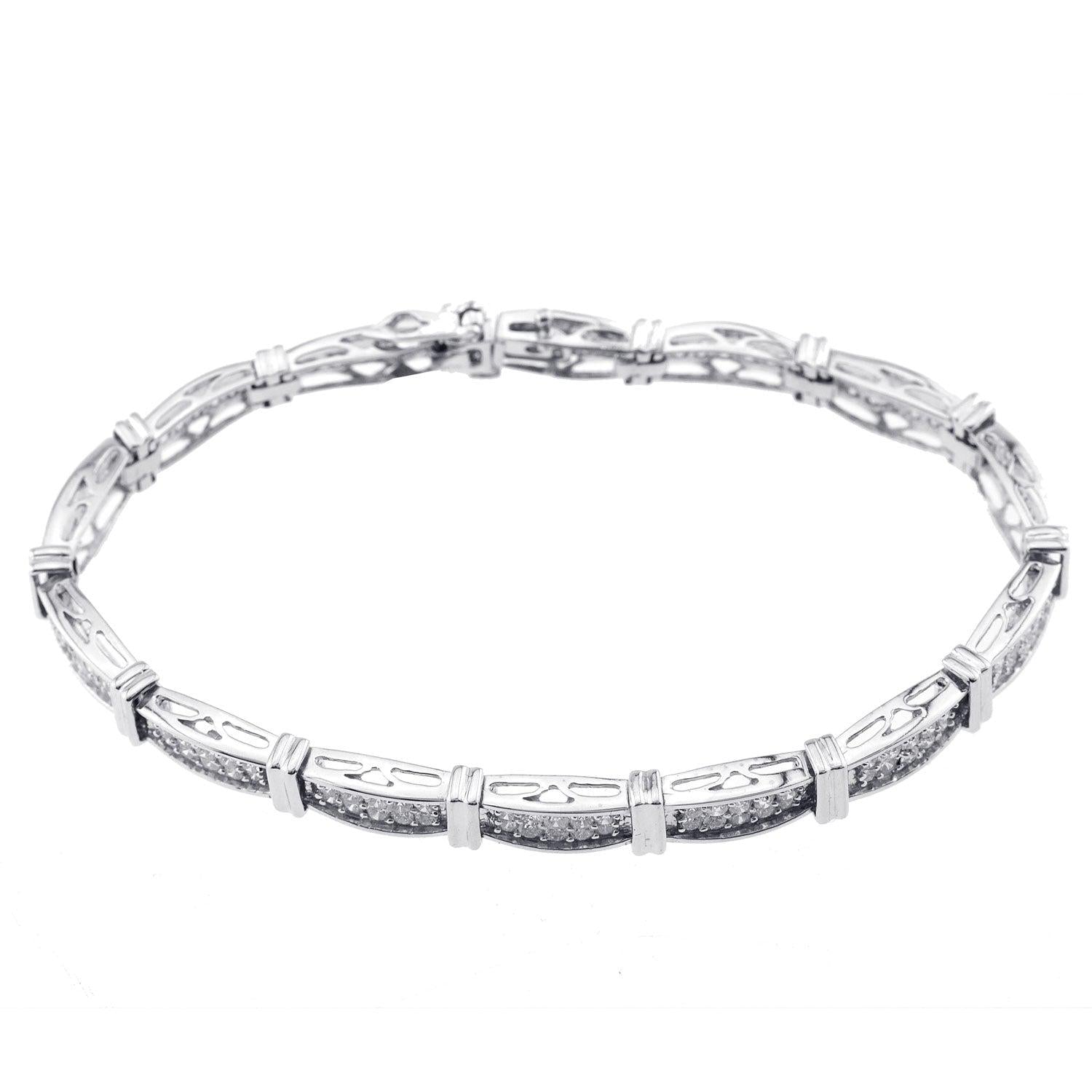 Ladies Princess Cut Diamond Bracelet