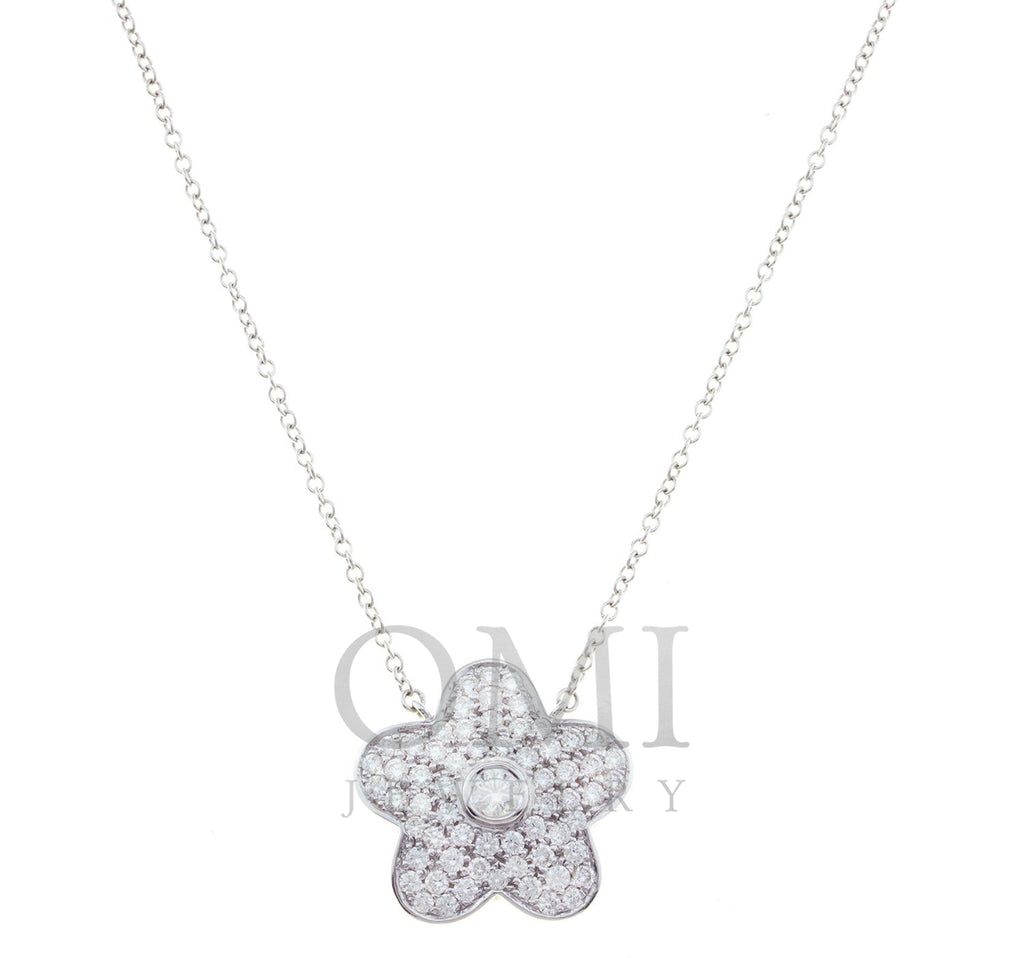 Ladies Diamond Flower Pendant with Chain