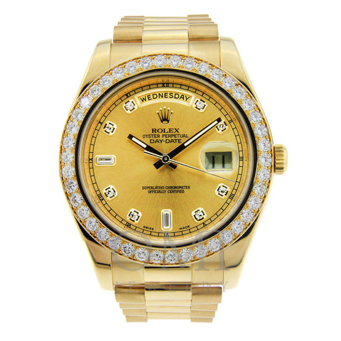 Rolex Day Date II 18K Yellow Gold with Original Diamond Dial & Bezel 41mm