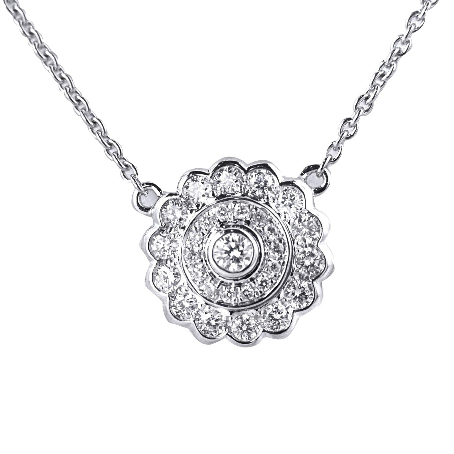 Diamond Flower Pendant with Diamond by the Yard Chain