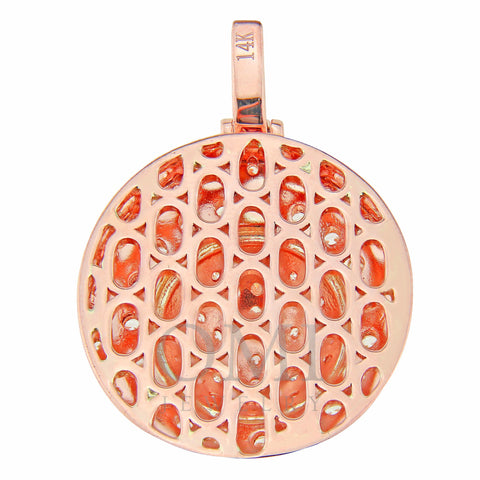 Rose Gold Diamond 3D Circle Pendant