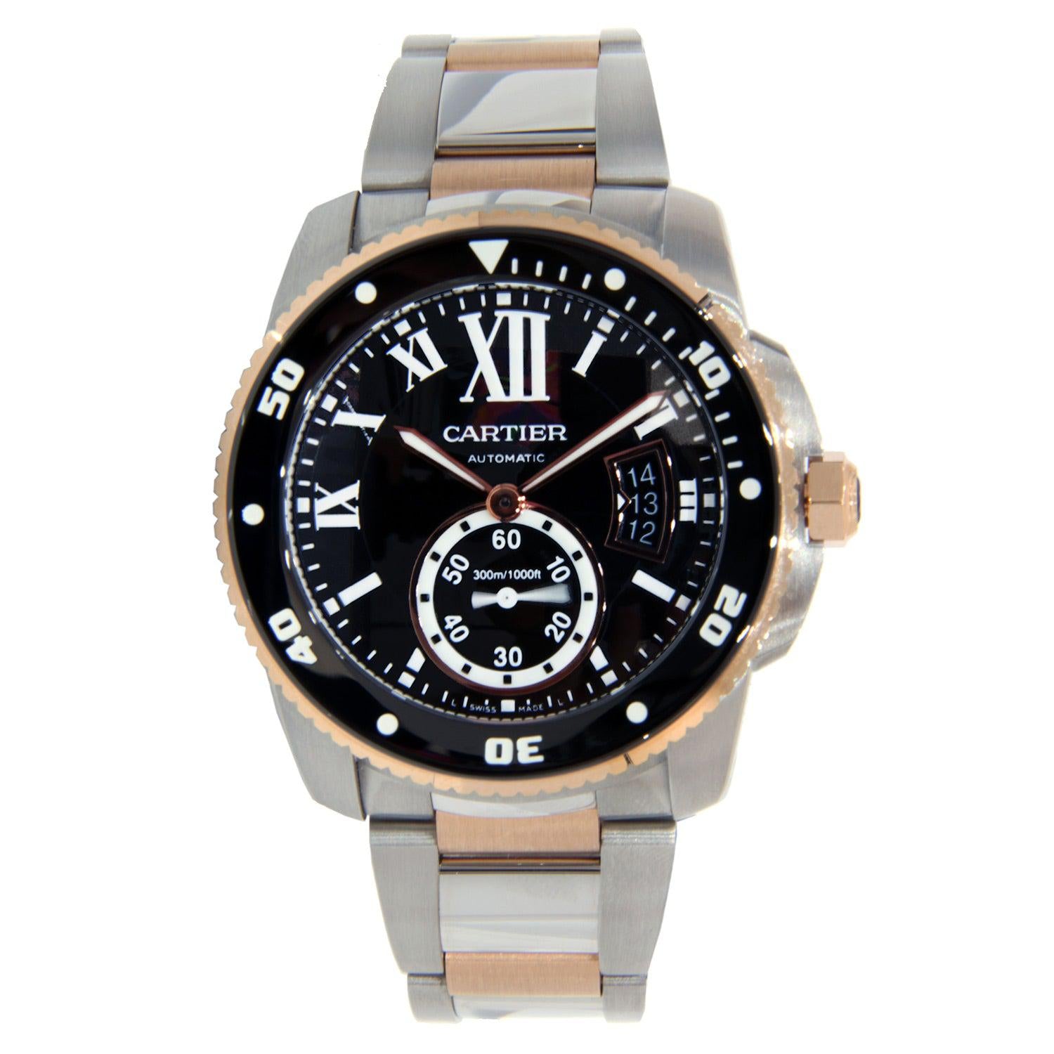 Cartier Calibre Two Tone Stainless Steel Rose Gold 42mm OMI