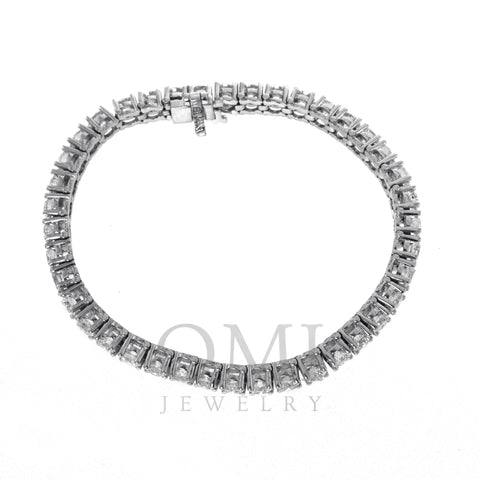 14K White Gold Diamond Tennis Bracelet With Round Cut Diamonds 10.00CT