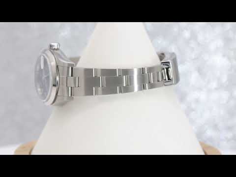 Rolex Date 26MM 79160 Blue Roman Dial Smooth Bezel Stainless Steel Oyster Bracelet