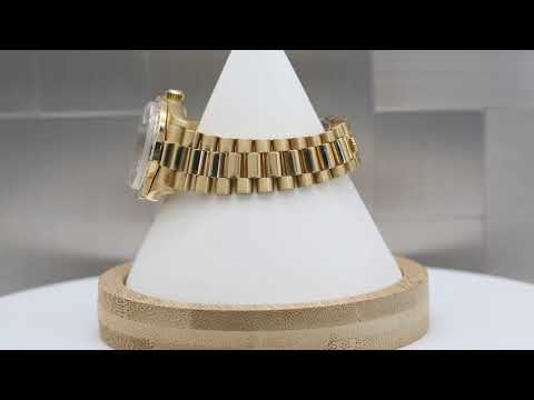 Rolex Datejust 31MM 68278 Diamond Paved Arabic Dial Diamond Bezel 18K Yellow Gold President Bracelet 2.5ct