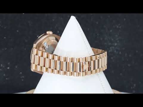 Rolex Day-Date II 41MM 218235 Chocolate Roman Dial Fluted Bezel 18K Rose Gold President Bracelet